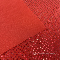 Tissu à paillettes à paillettes rouges pour robe